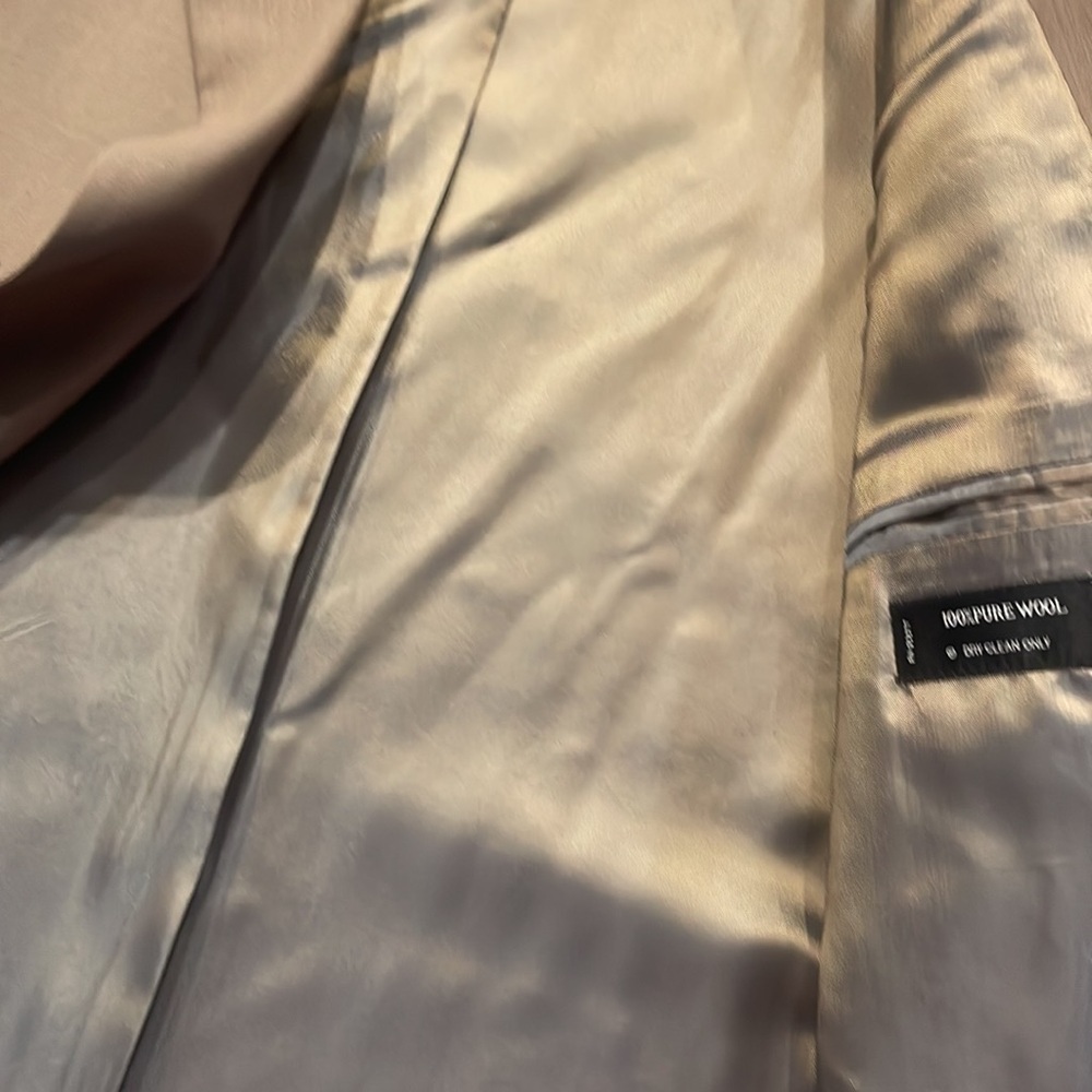 J. FERRAR MENS 100% wool suit JACKET Made in Italy taupe neutral 46R NWOT - Picture 10 of 16